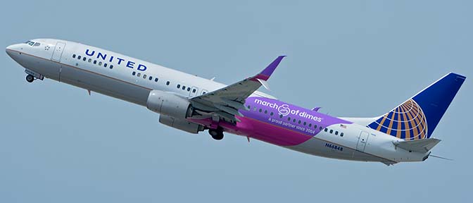 United Boeing 737-924 N66848 March of Dimes, Los Angeles Interntional Airport, May 3, 2016